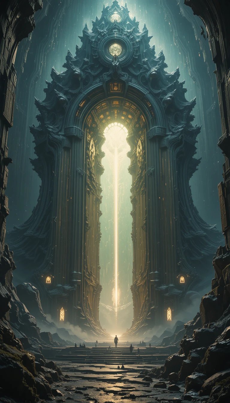 Ancient Alien Galaxy Gate Floating As A Living Structure