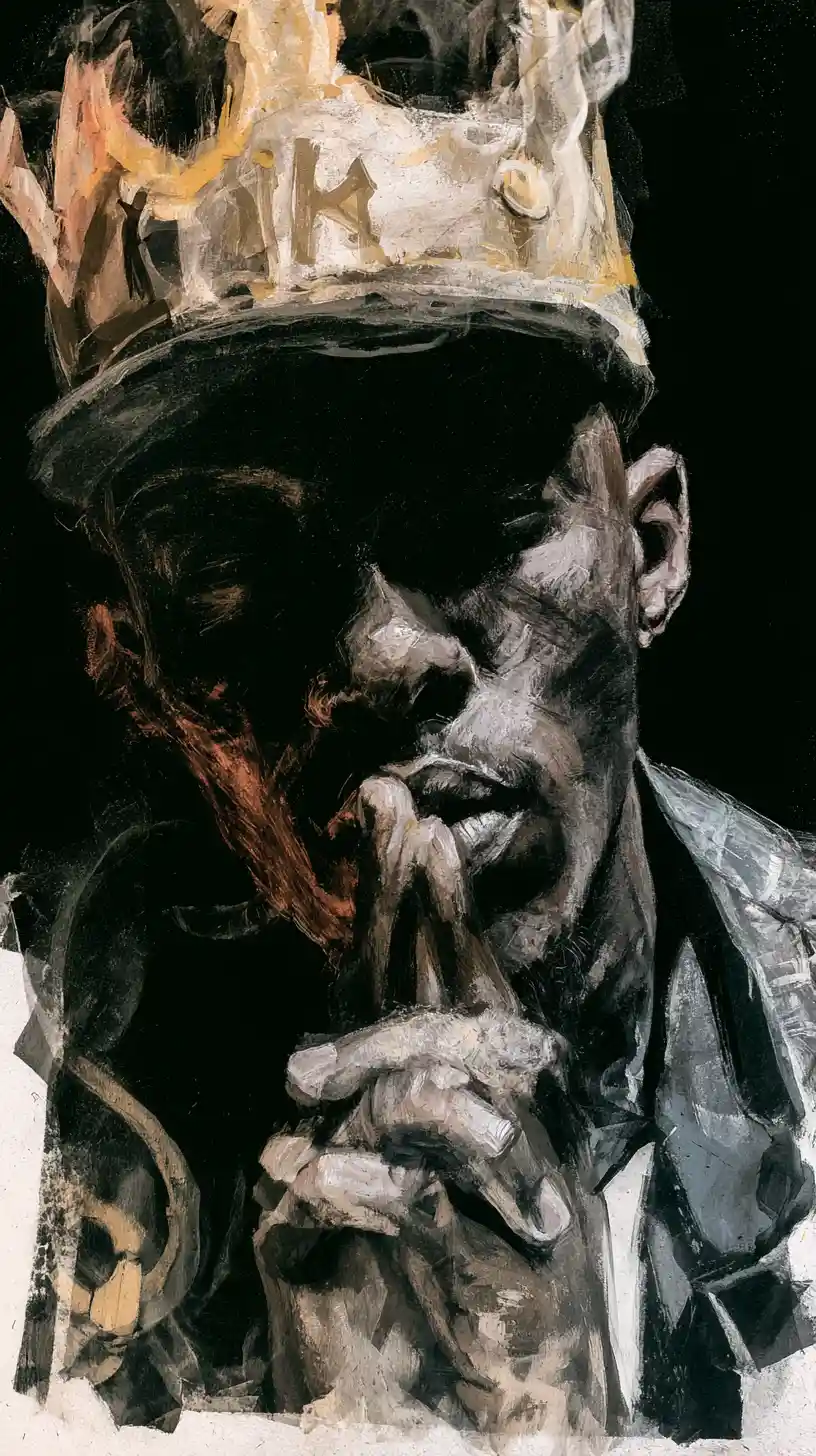 Rap performer dominating the stage with intense energy