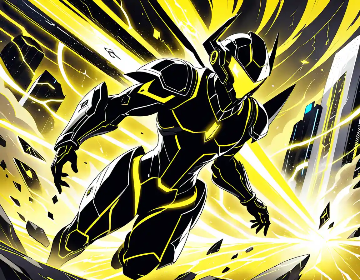 Futuristic sci fi soccer match in neon city stadium