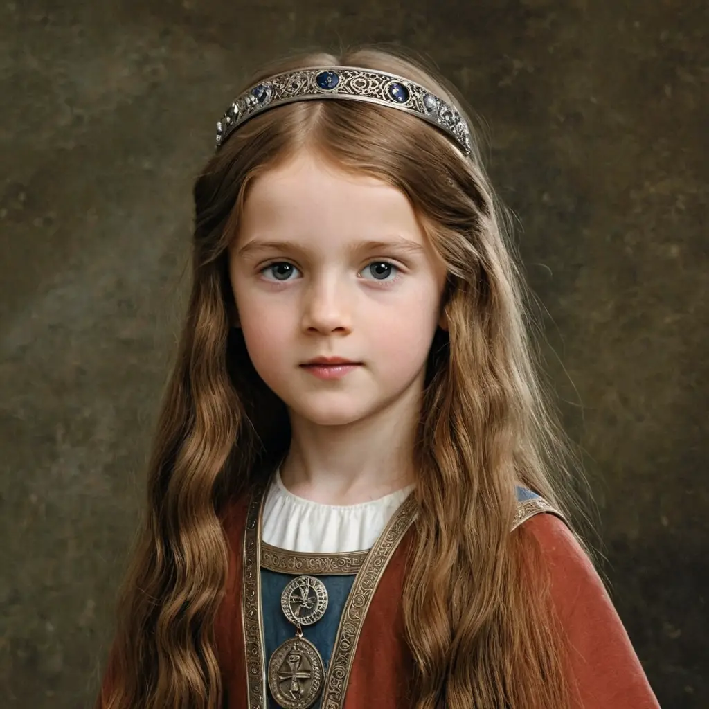Young Scottish princess in an 11th century Romanesque painting