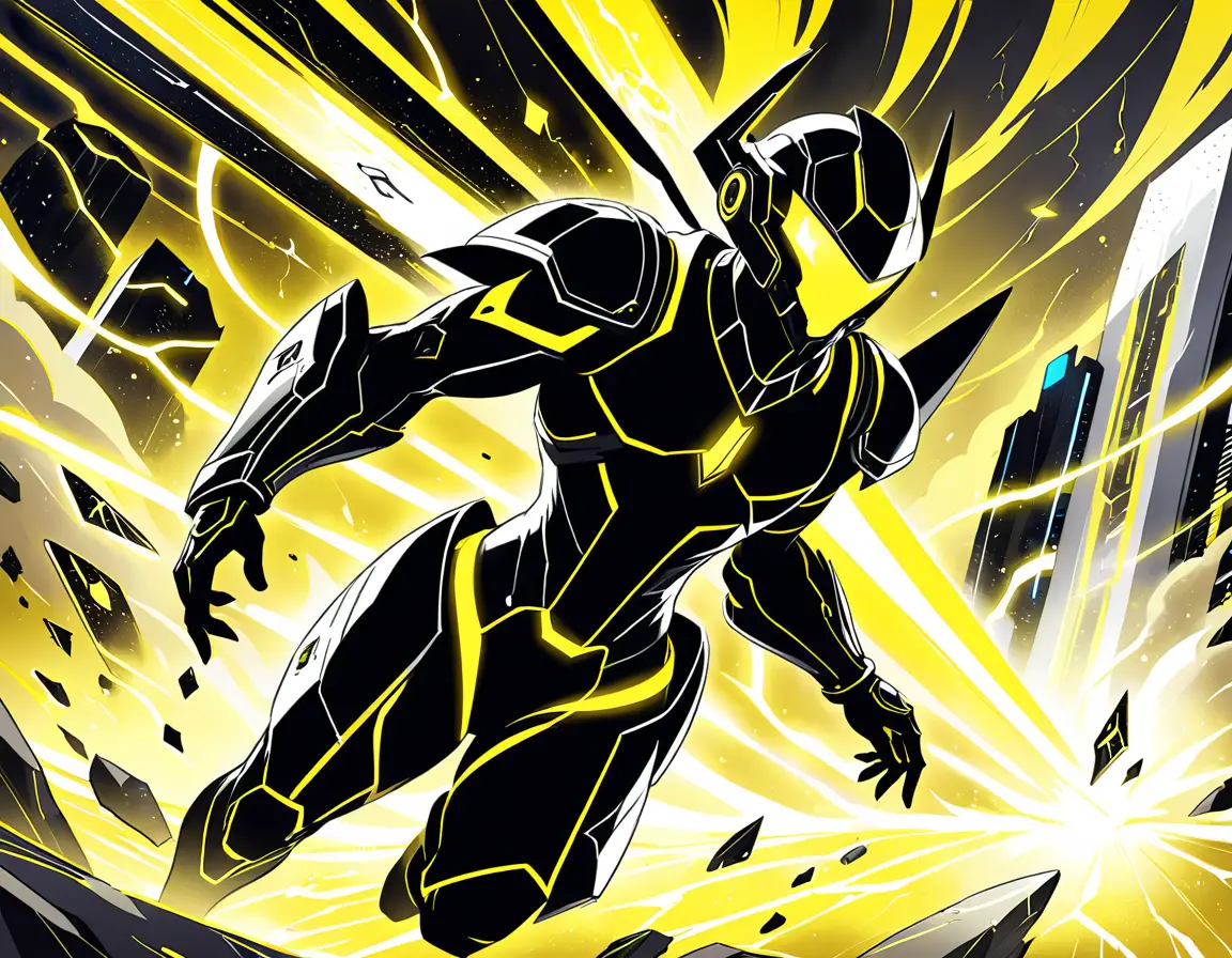 Futuristic sci fi soccer match in neon city stadium