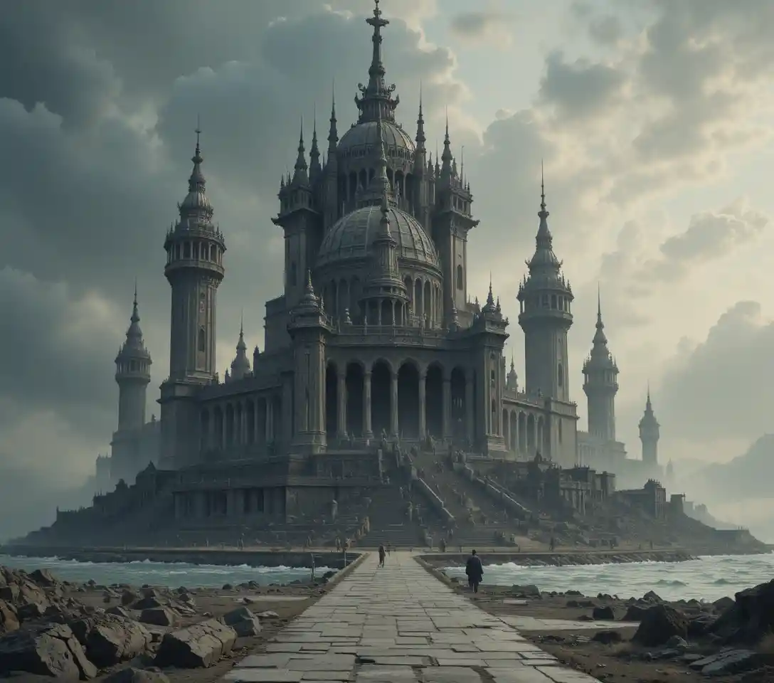 Throne Of Death Above A Lonely Western Fantasy City
