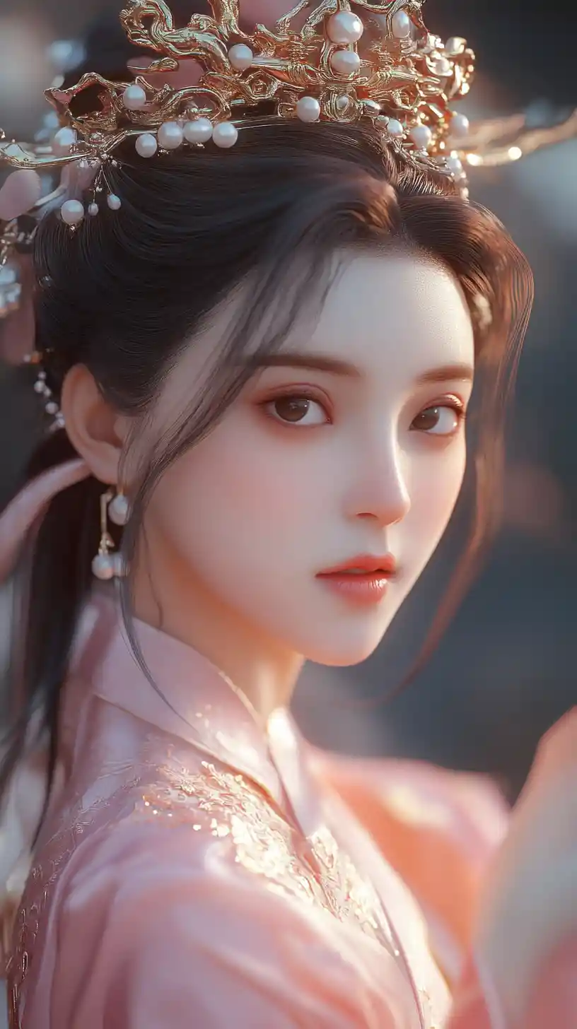 Tang dynasty inspired cg portrait of elegant oriental woman