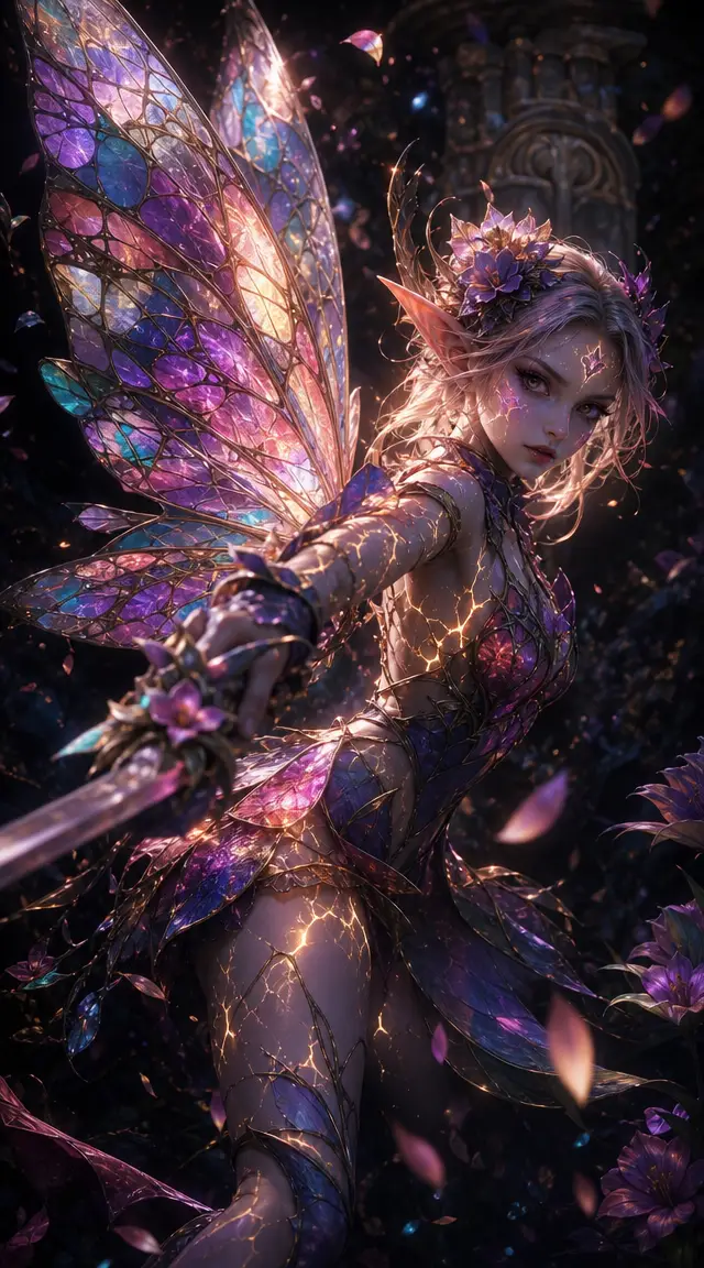 Fierce Fairy Duelist Poised To Strike In Fantasy Armor