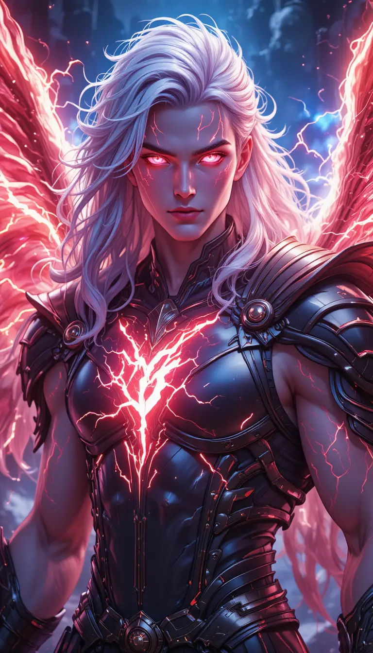 Guerrera valquiria fénix del trueno con runas brillantes
