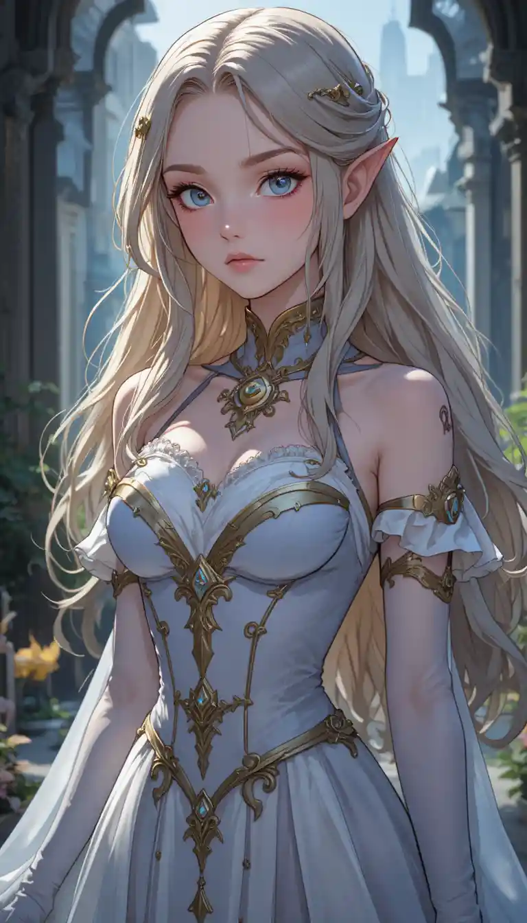 Young anime girl with genie and ghost heritage