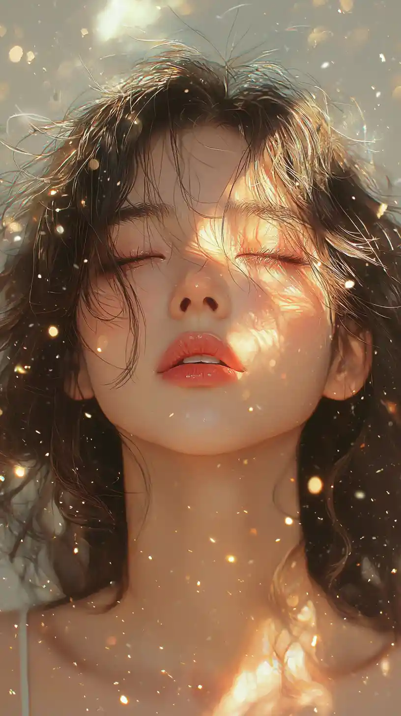 Lo fi illustration of a girl in warm nostalgic tones