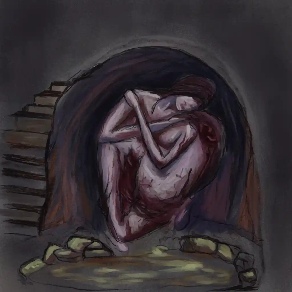 Abstract colors expressing deep human pain and wounds
