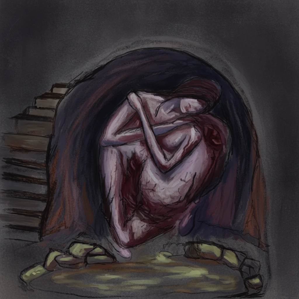 Abstract colors expressing deep human pain and wounds