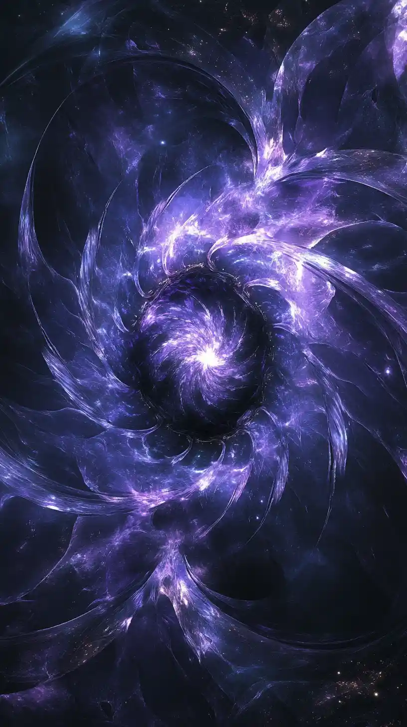 Kosmischer Energiekern, der sich in einem dunklen abstrakten Vakuum dreht