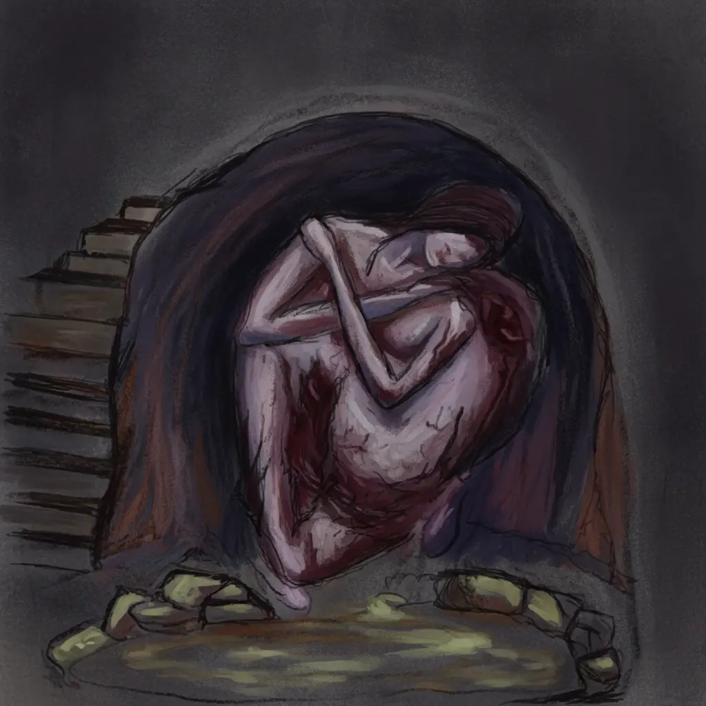 Abstract colors expressing deep human pain and wounds