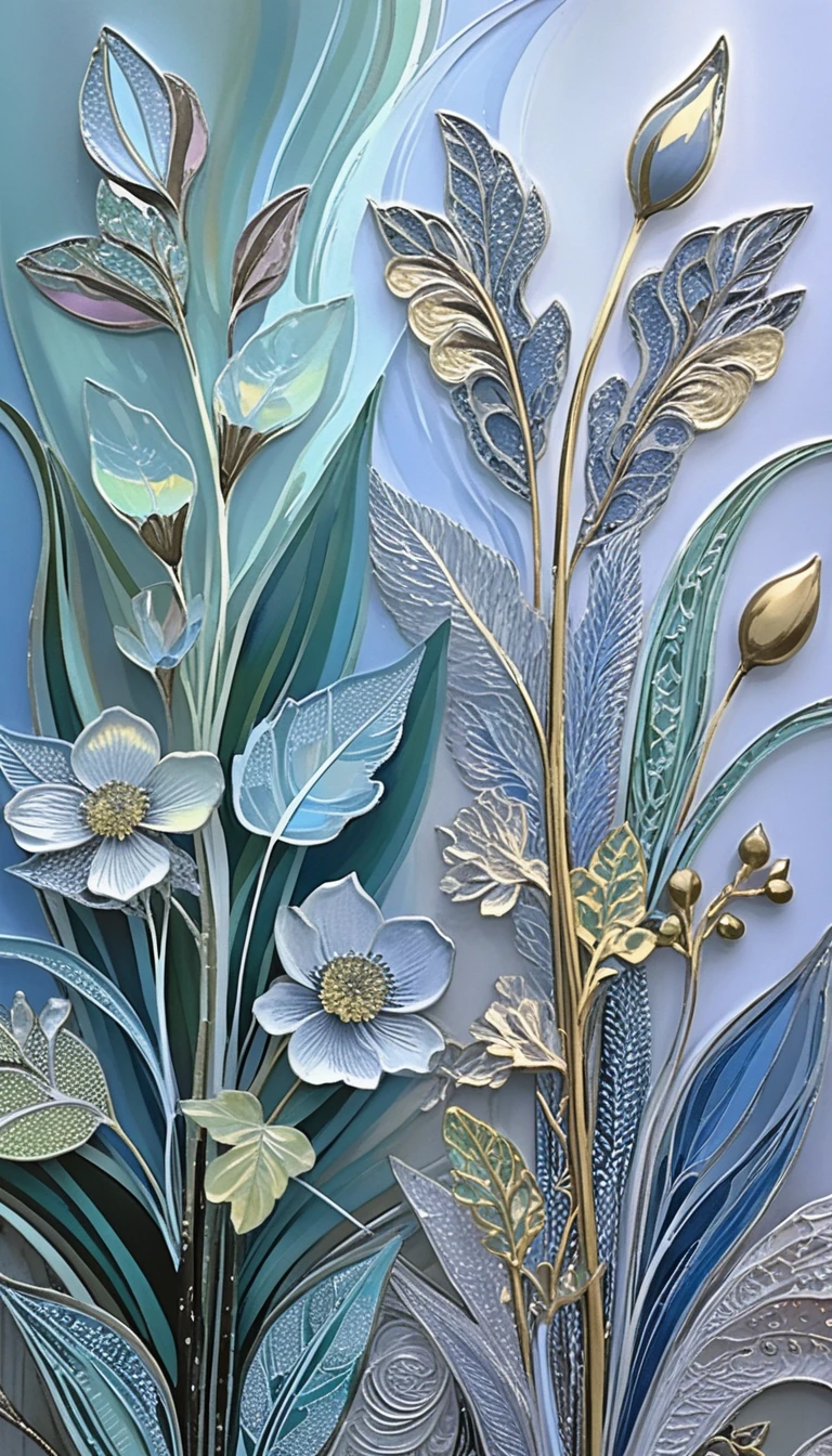 Delicate Spring Botanical Line Art With Flowing Floral Motifs