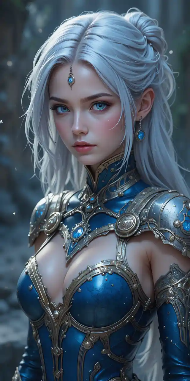 Anime time mage girl with glowing temporal markings