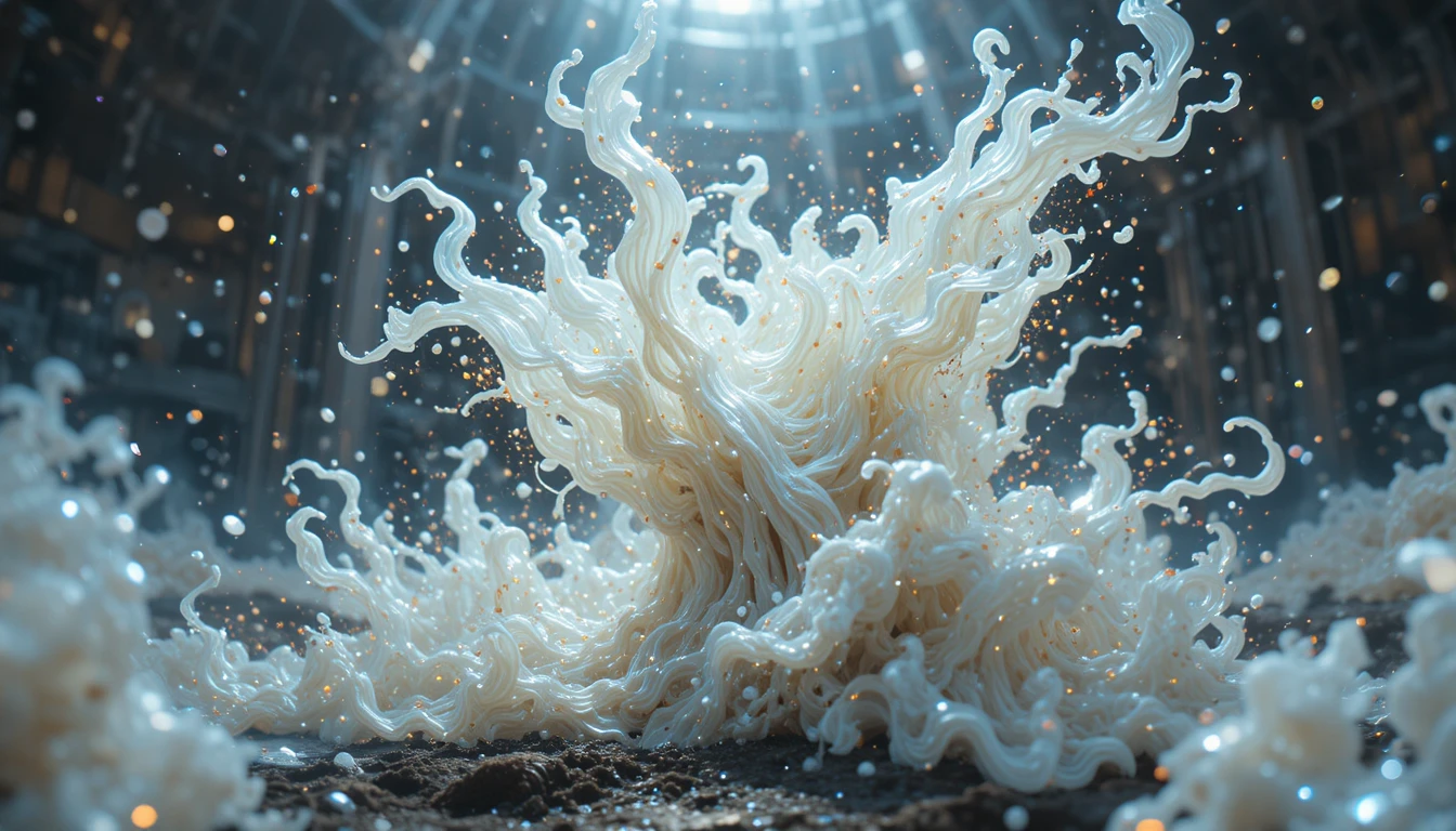 Living latex inventory materializing in a surreal alien world