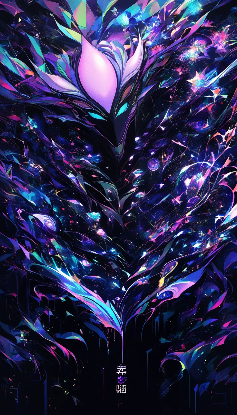 Cute purple alien wallpaper with dark minimalist background