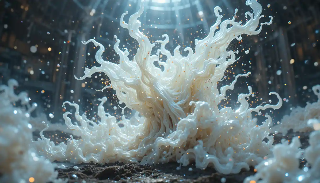 Living latex inventory materializing in a surreal alien world