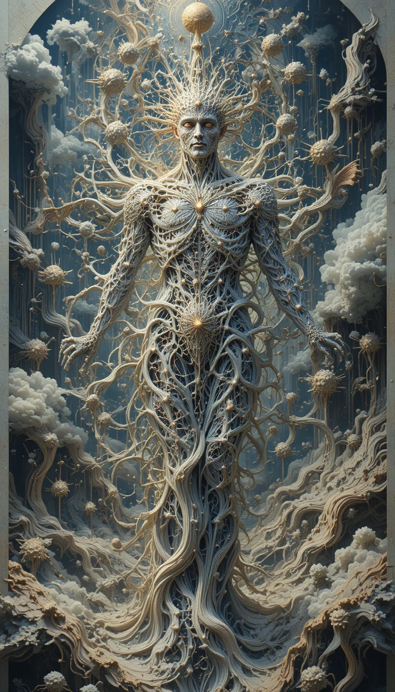 Abstract energy flowing through a vast complex system