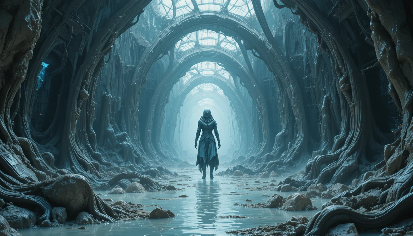 Biomorphic Latex World Rendered As Cinematic Game Concept Art