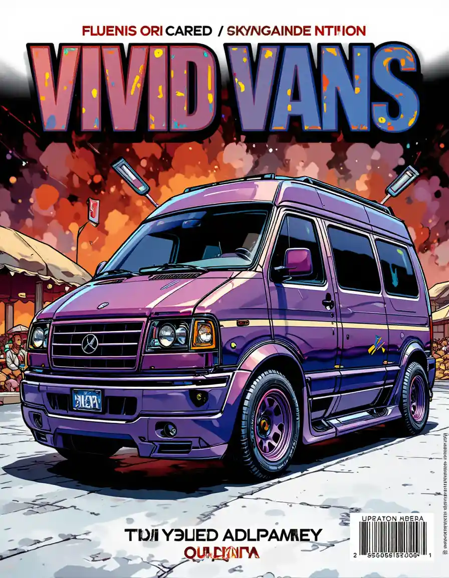 Color pencil cover art of a slammed custom euro van