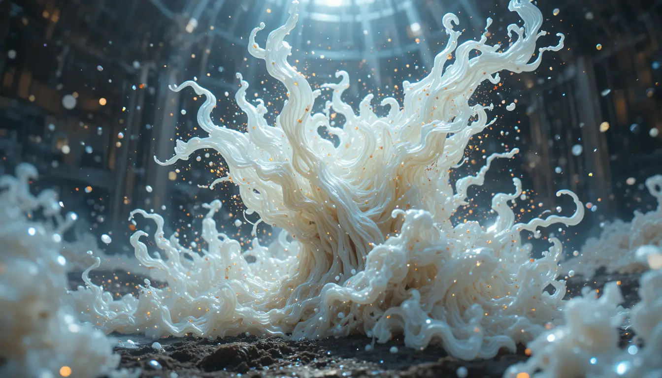 Living latex inventory materializing in a surreal alien world