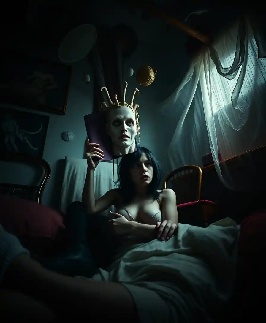 Momento surreale di horror comico che si svolge nel buio