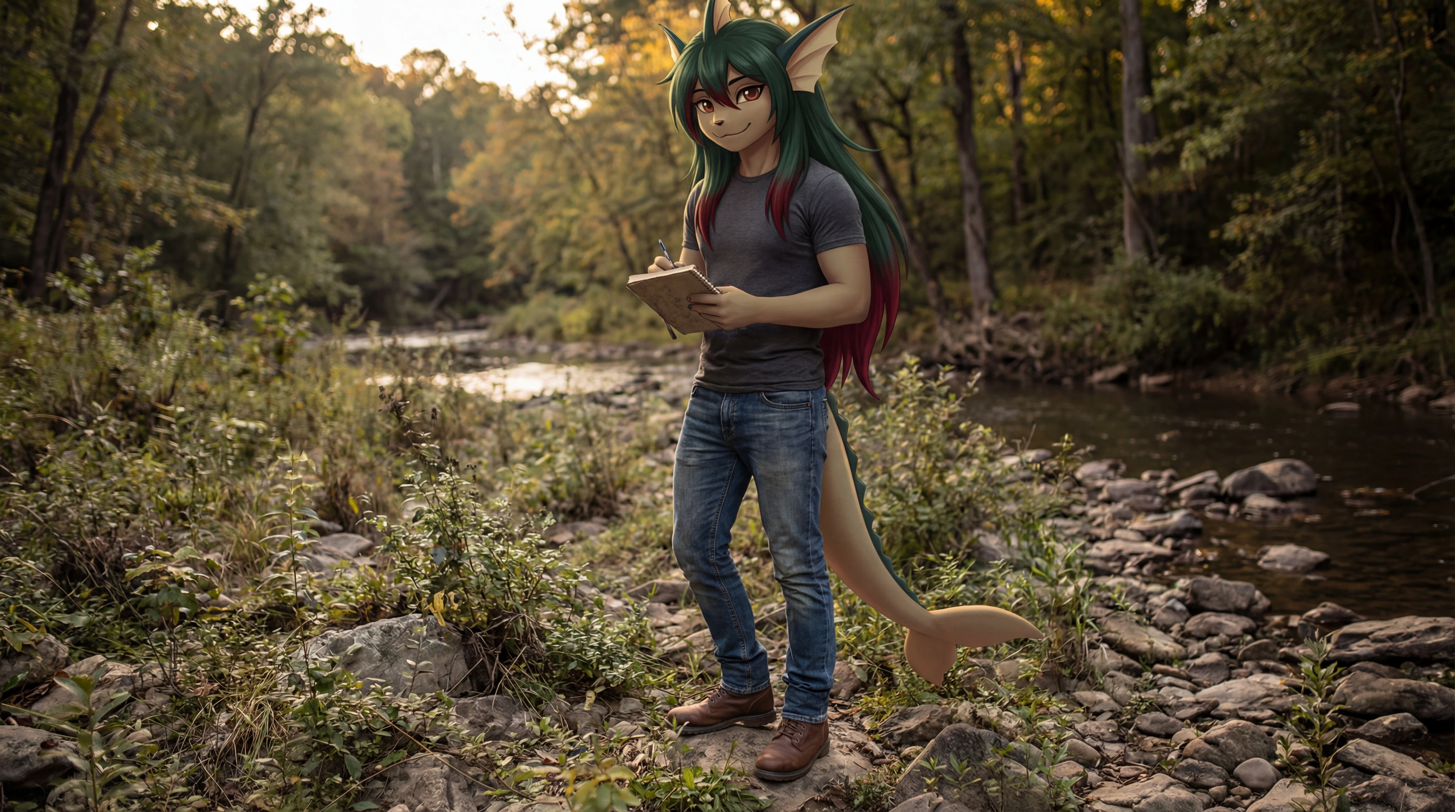 Anthro Vaporeon male character in casual modern clothing