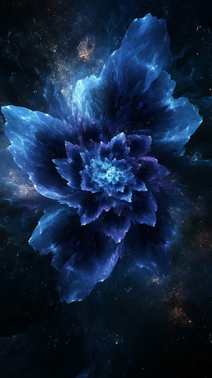 Dark cosmic core with swirling petal like energy forms