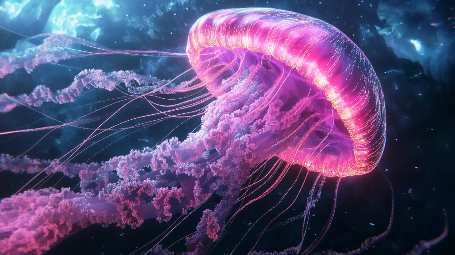 Surreal Deep Sea Jellyfish Built From Endless Architecture
