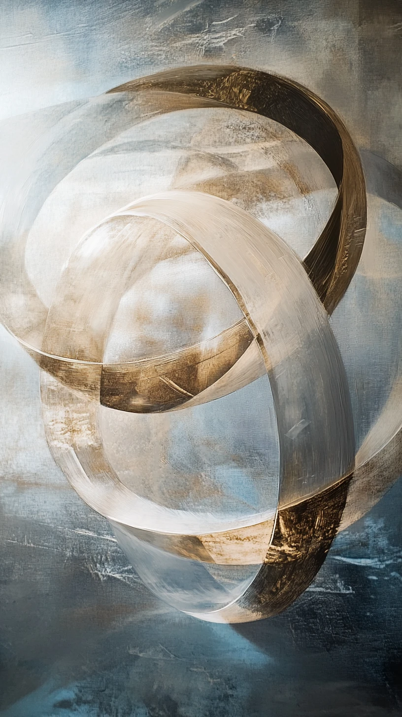 Soft overlapping rings with a single flowing light stroke