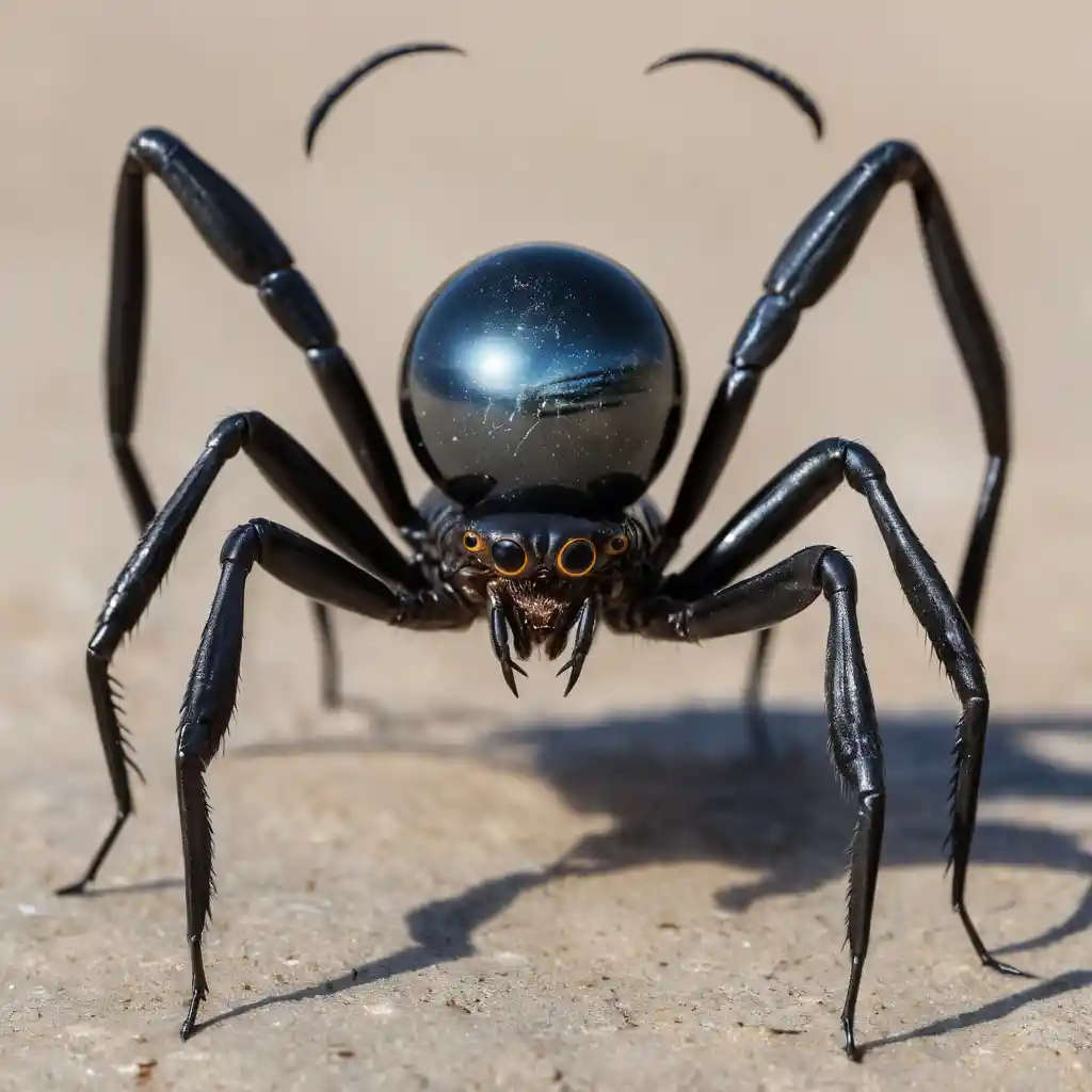 Asymmetrical mutant creature with contrasting limbs and eyes
