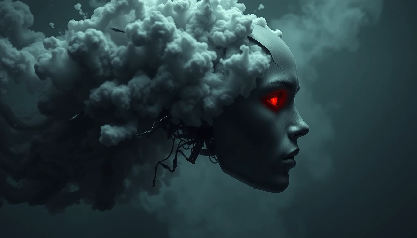 Dark artificial intelligence emerging from vapor and fragments