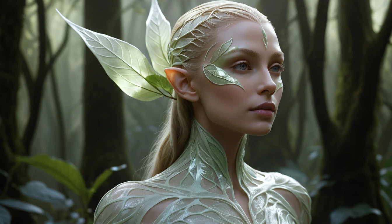 Ethereal Latex Elven Being In A Sci Fi Fantasy World
