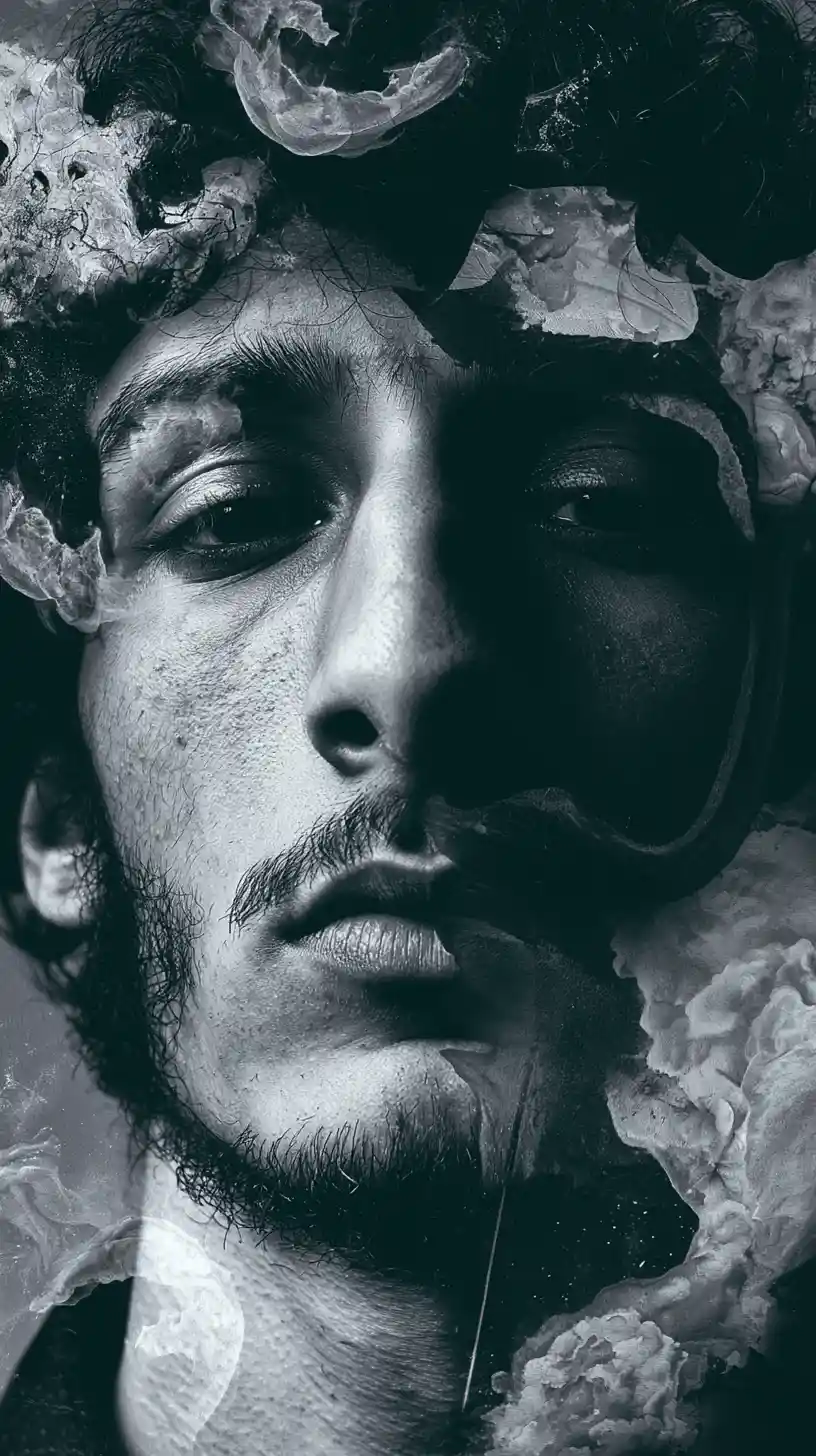 Rapper sicuro di sé in piedi, che domina il palco