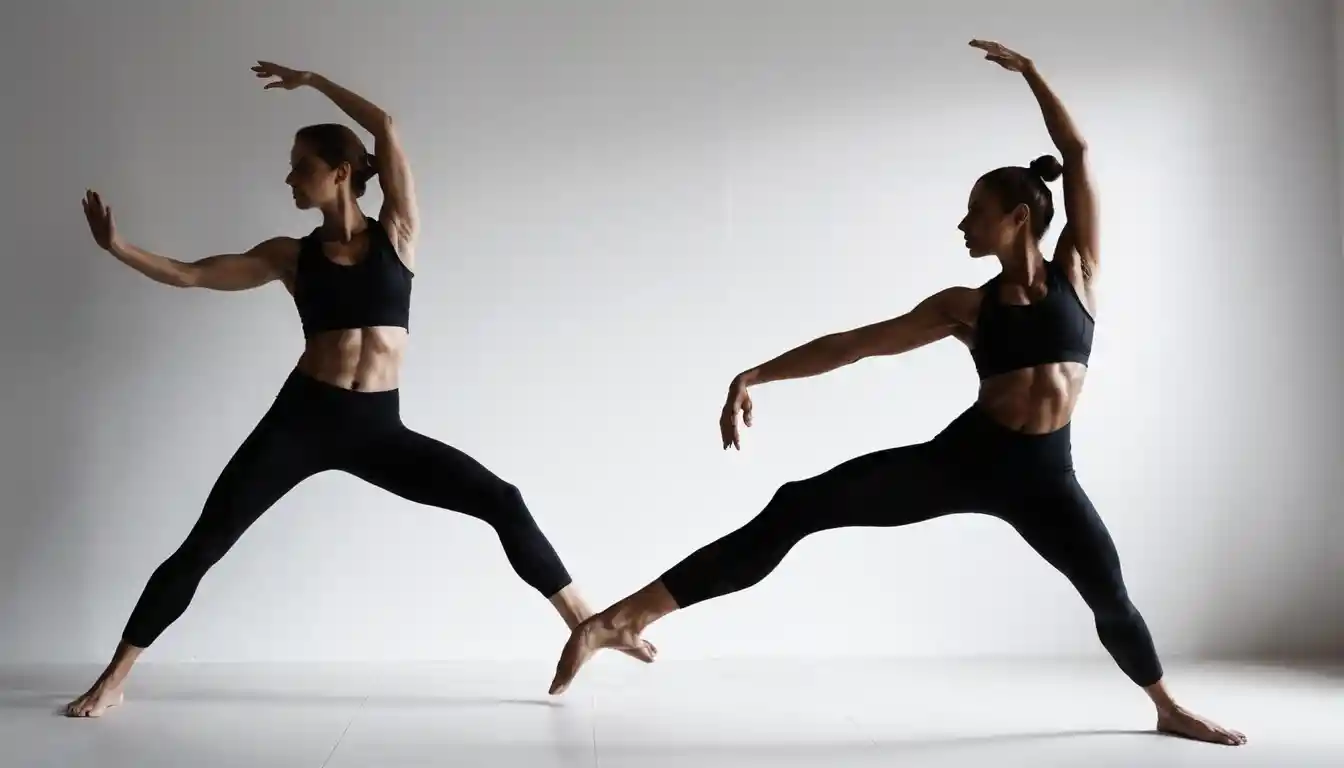 Dramatic silhouette of a contorted athletic nude woman