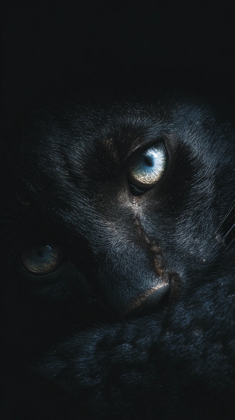 Glowing eyed creature emerging from deep darkness