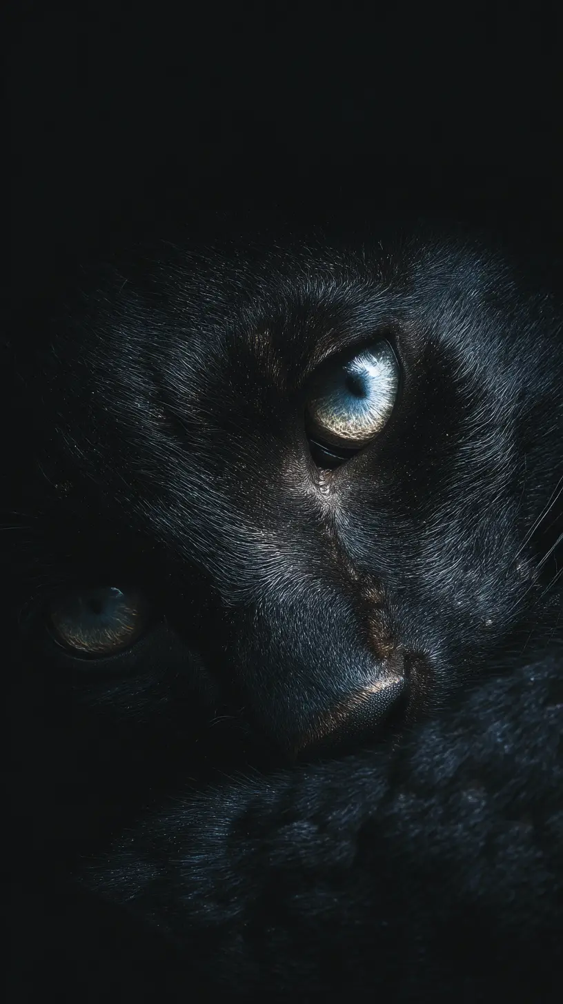 Glowing eyed creature emerging from deep darkness