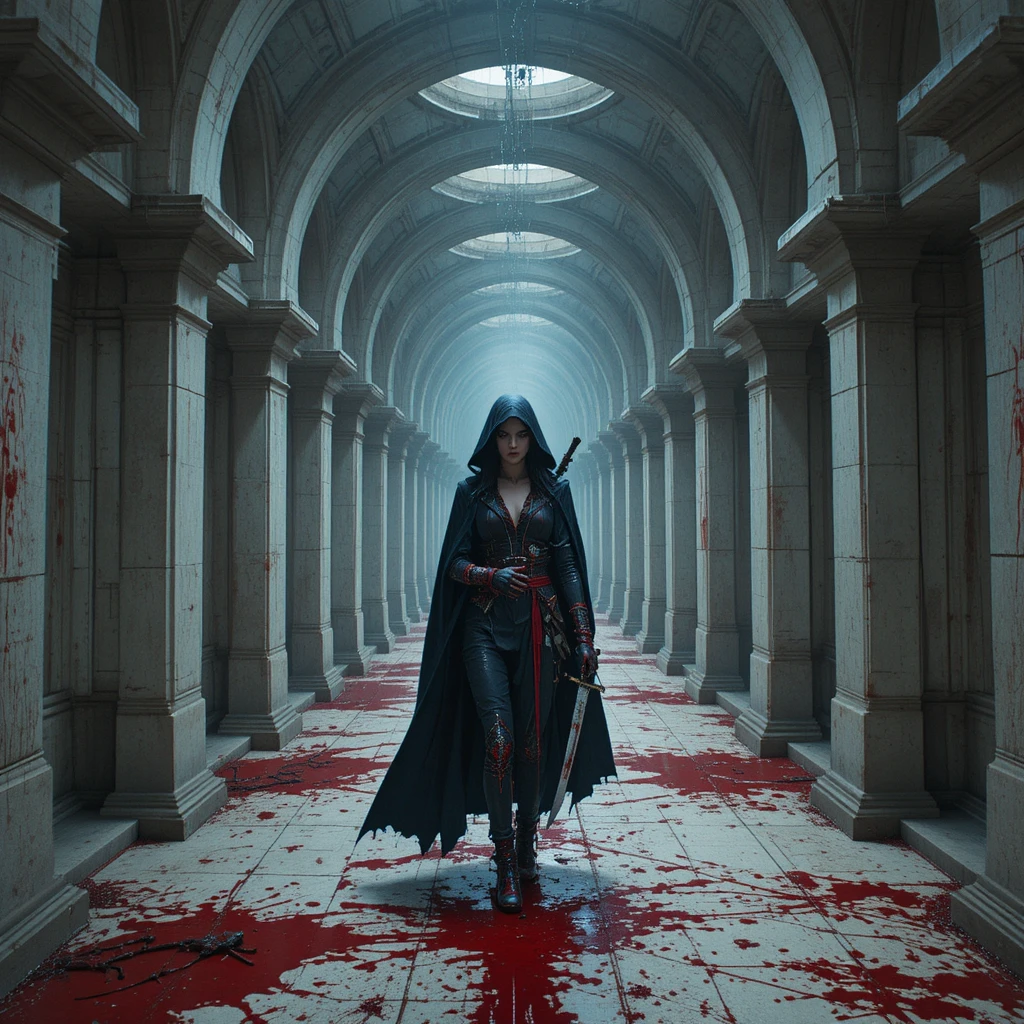 Warrior woman shaped like a hallway empire figure