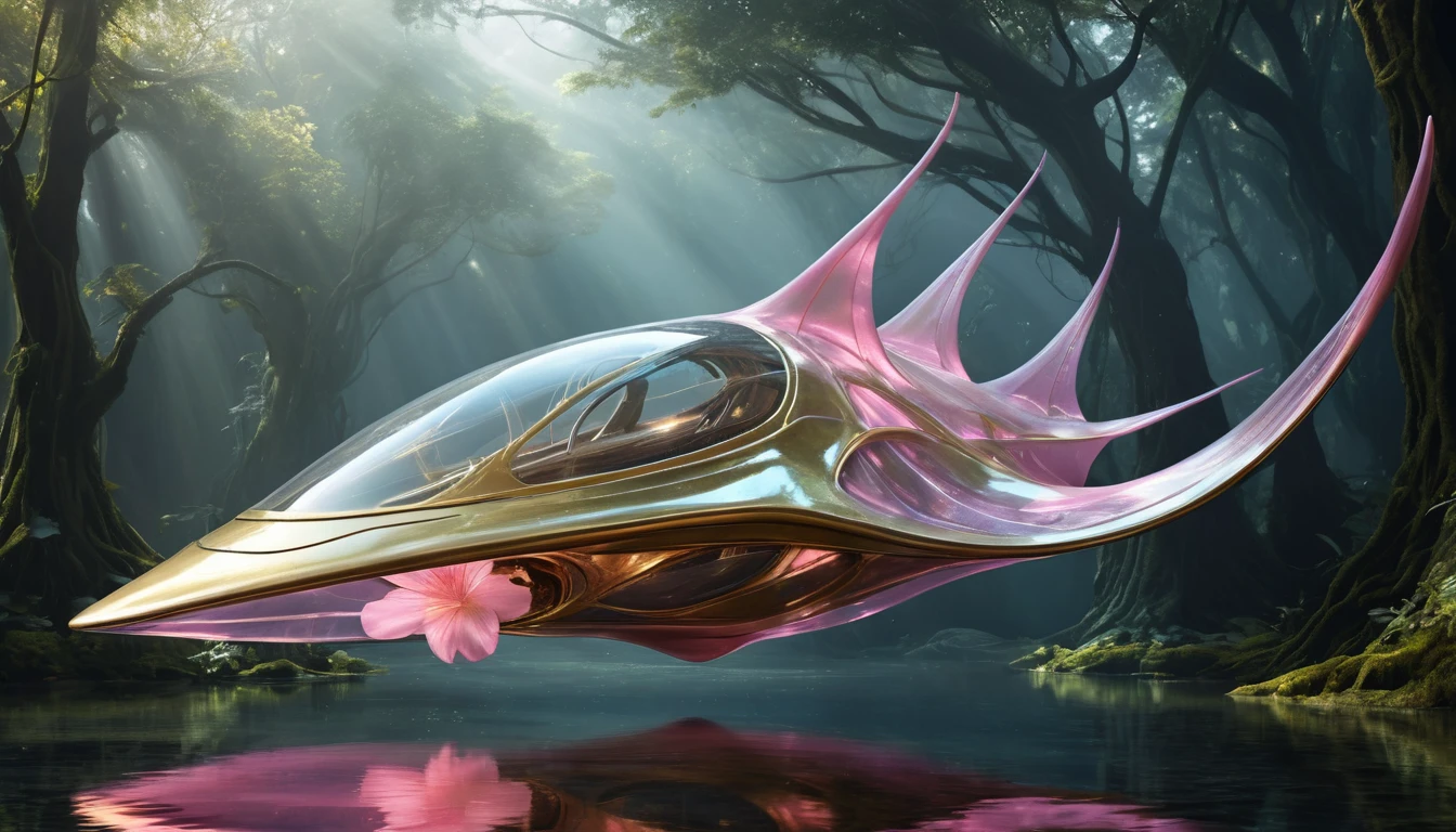Graceful Elven Living Spaceship Of Pearlescent Latex