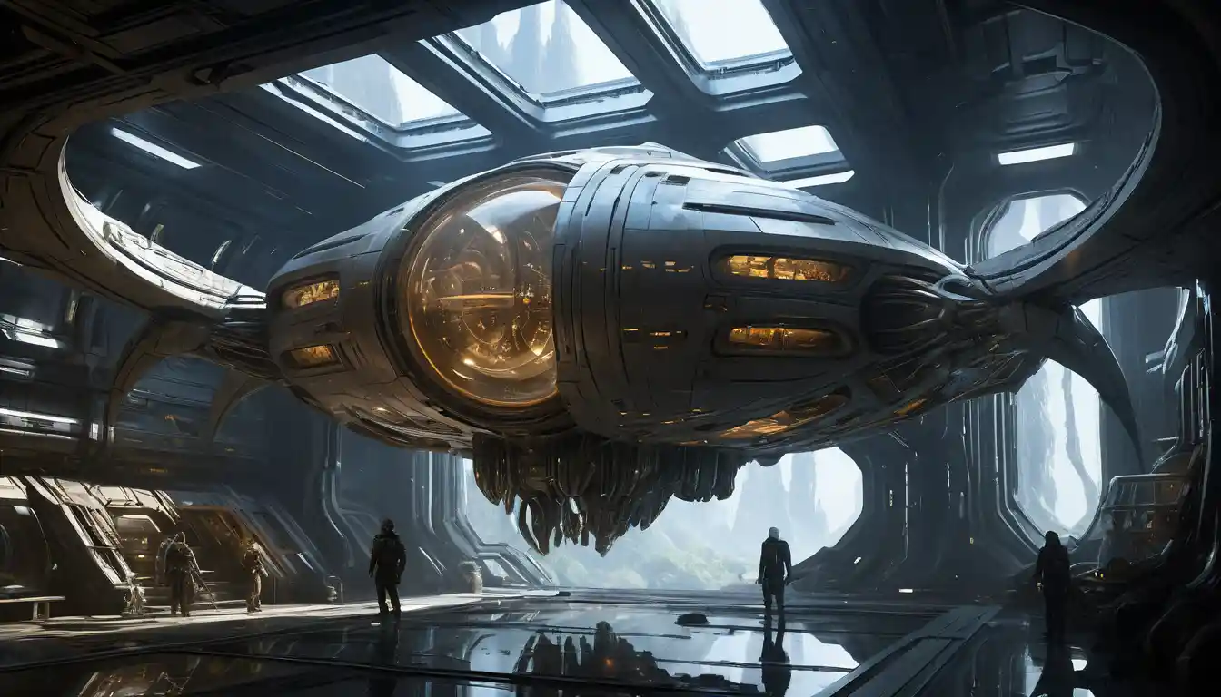 Colossal Living Latex Flagship Drifting Through Deep Space