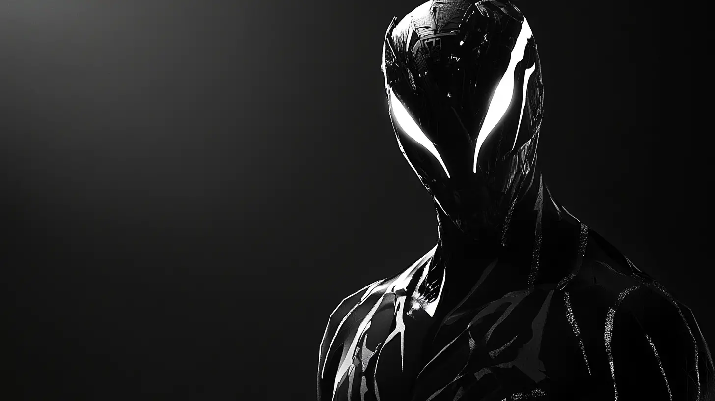 Glowing creature silhouette emerging from a near black void