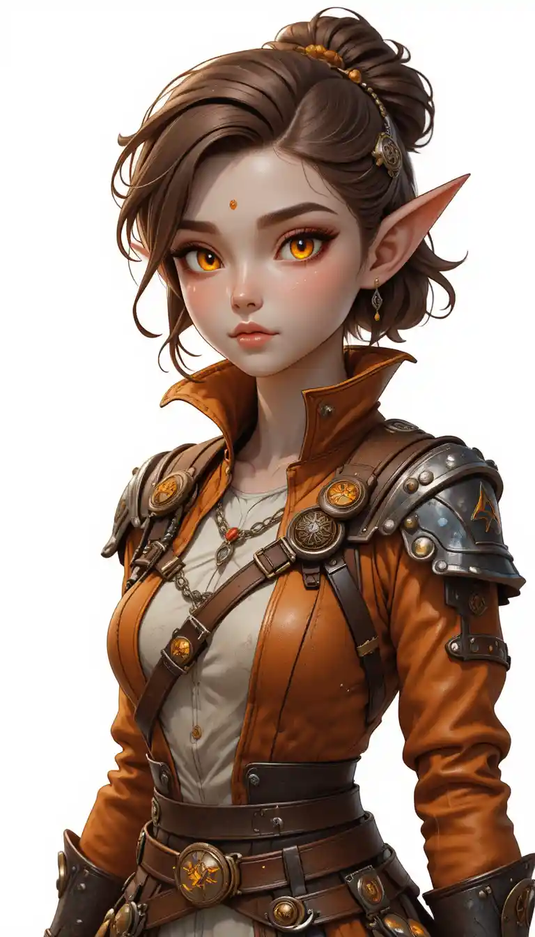 Young gnome forge mage girl with glowing runes