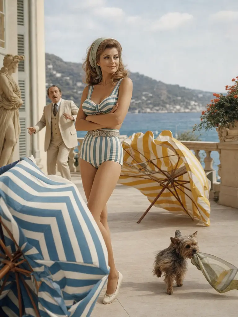 Elegante contessa in una scena sensuale di cinema francese retrò