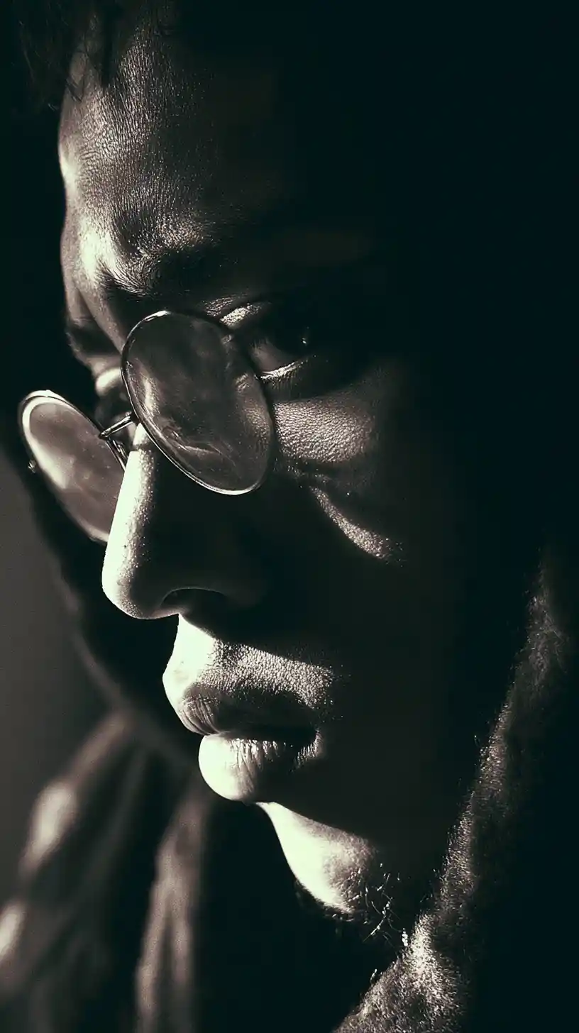 Man Listening Closely To A Powerful Speaker On Stage