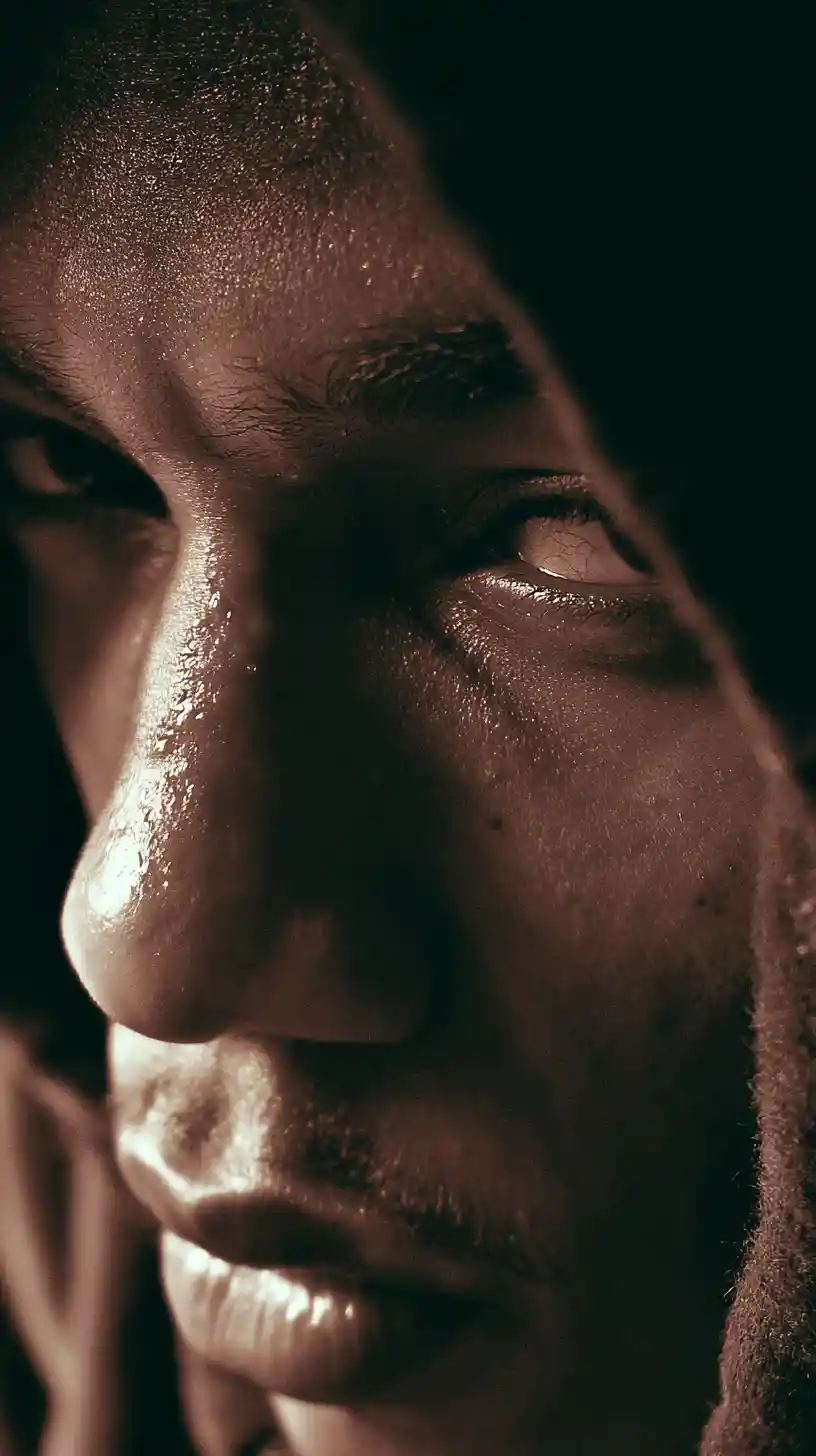 Man listening closely to a powerful speaker on stage