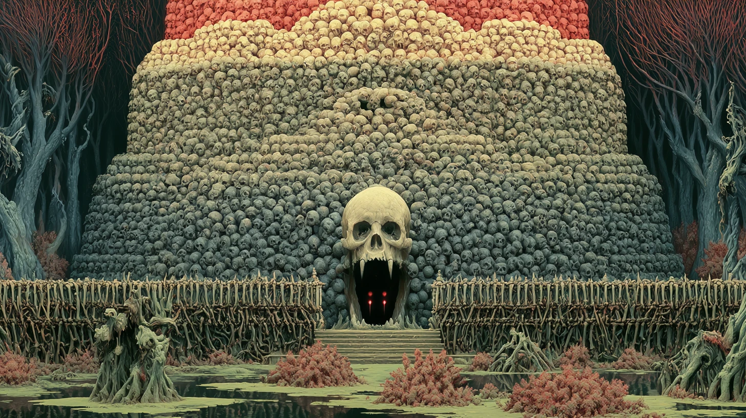 Haunted Skull Mansion In A Nightmarish Forest