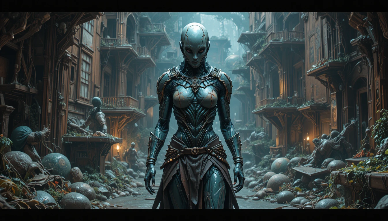Biomorphic Latex World With Living Armor And Architecture