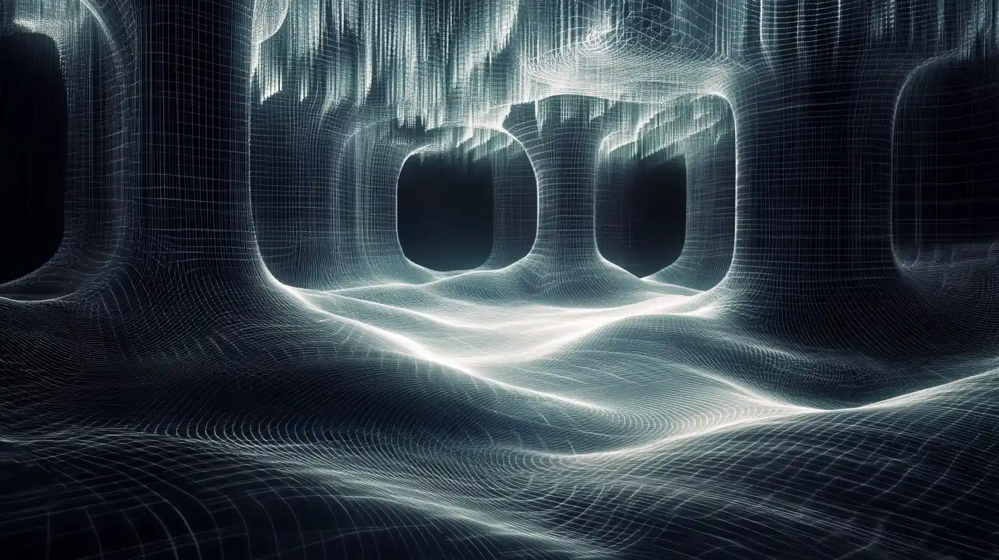 Endless data landscape of grids tables and flowing charts