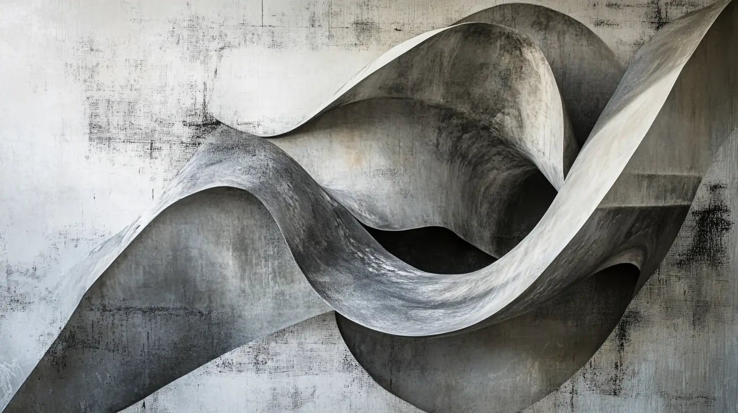 Soft flowing abstract forms with subtle geometric structure