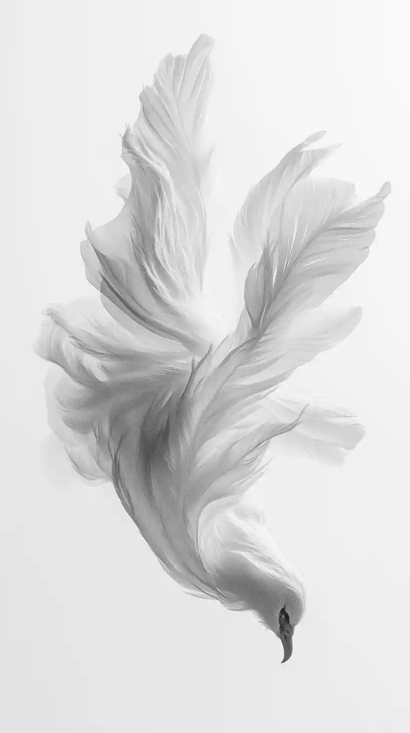 Figura femminile astratta che si dissolve in texture monocromatiche fluide