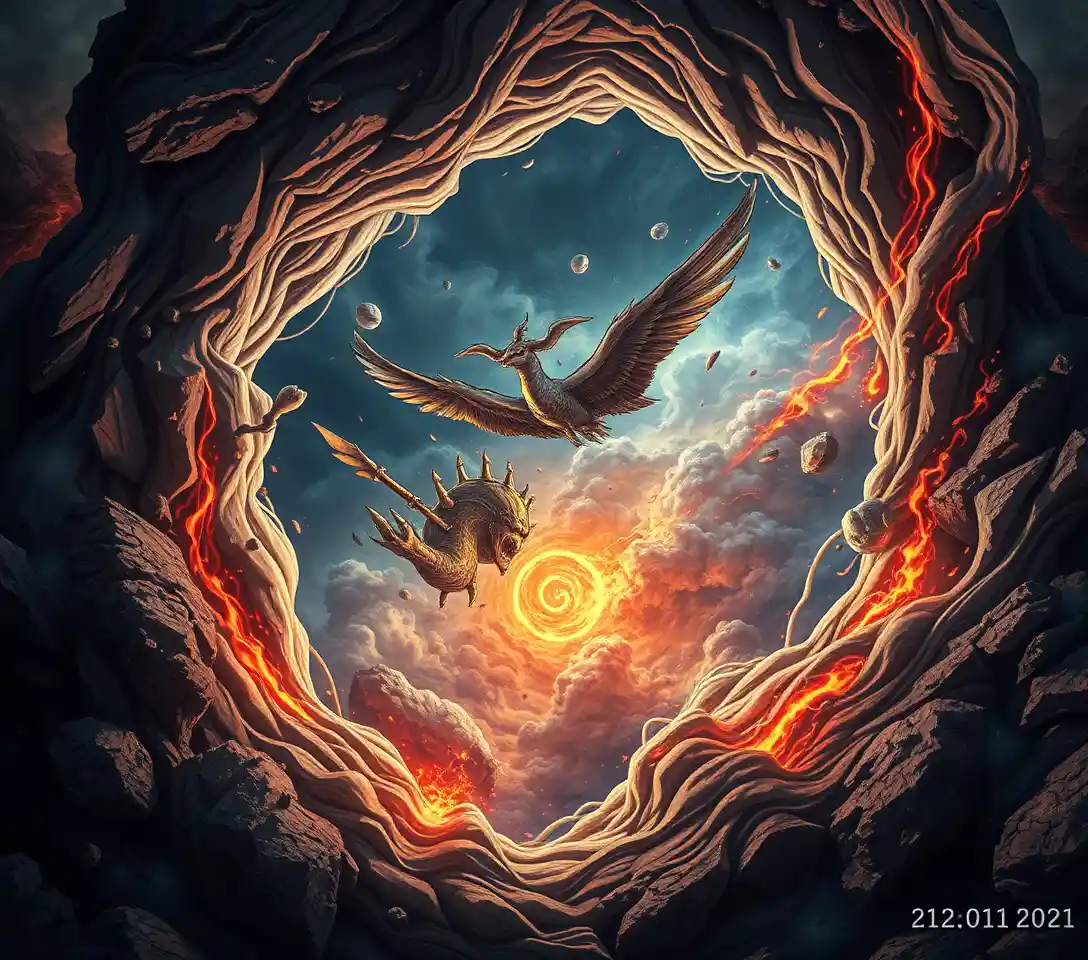 Whimsical Arcane Storm Within A Mystical Time Vortex